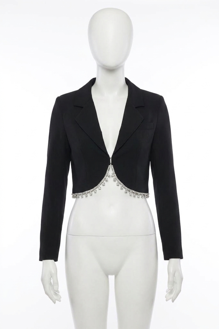NEW LINE AND DOT vaughn cropped blazer in black